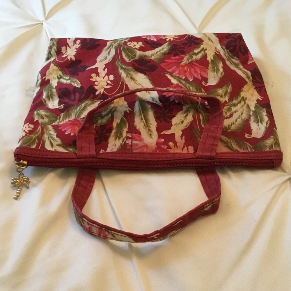 Floral Tote Bag in Burgundy - Picture 4 of 4